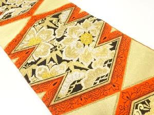 アンティーク　松笹に花模様織出し袋帯（材料）